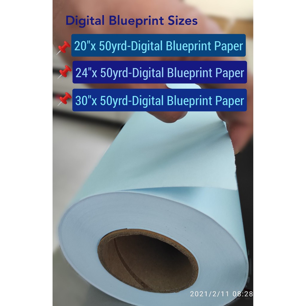 Blue paper 24 inches x 50 Yards - Digital blueprint paper Roll - 2