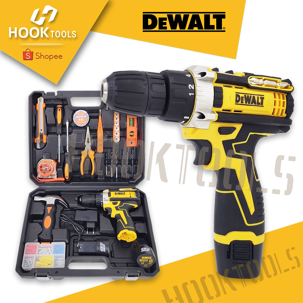 HOOK DeWALT 12V Cordless Drill Set Battery Drill Power Tools Set