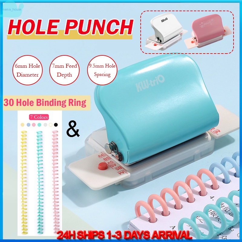 Kw-trio 6-hole Paper Punch Handheld Metal Hole Puncher 5 Sheet Capacity 6mm  For A4 A5 B5 Notebook Scrapbook Diary Planner - Hole Punch - AliExpress
