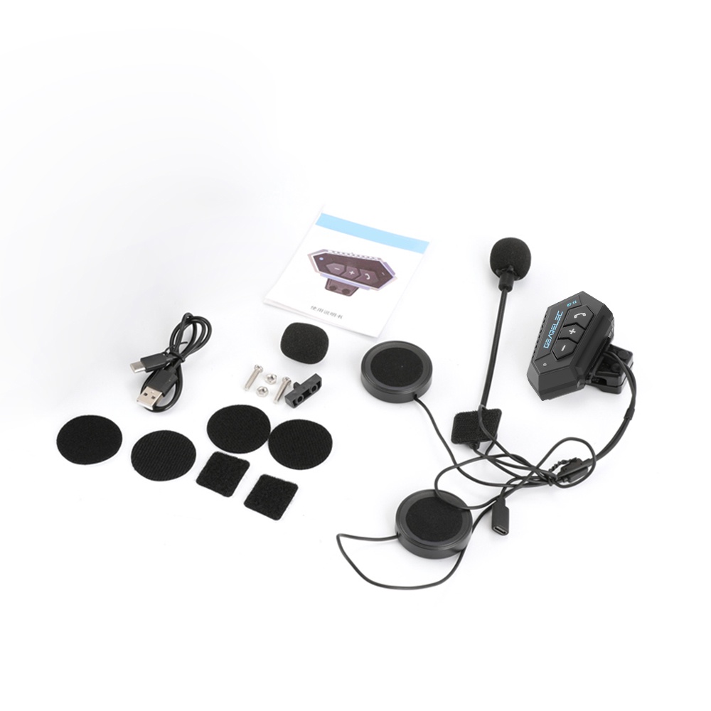 GEARELEC BT12 Motorcycle Helmet Bluetooth Headset Motorbike Wireless ...
