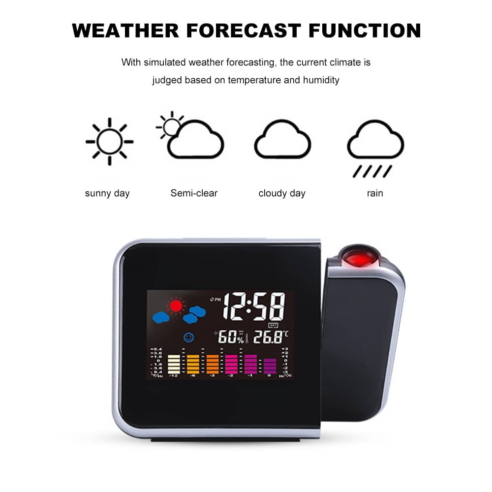 LCD Digital LED Projector Projection Weather Station Color Screen ...