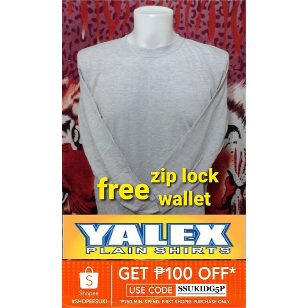 Yalex Plain Longsleeves Shirt Gray - adult | Shopee Philippines