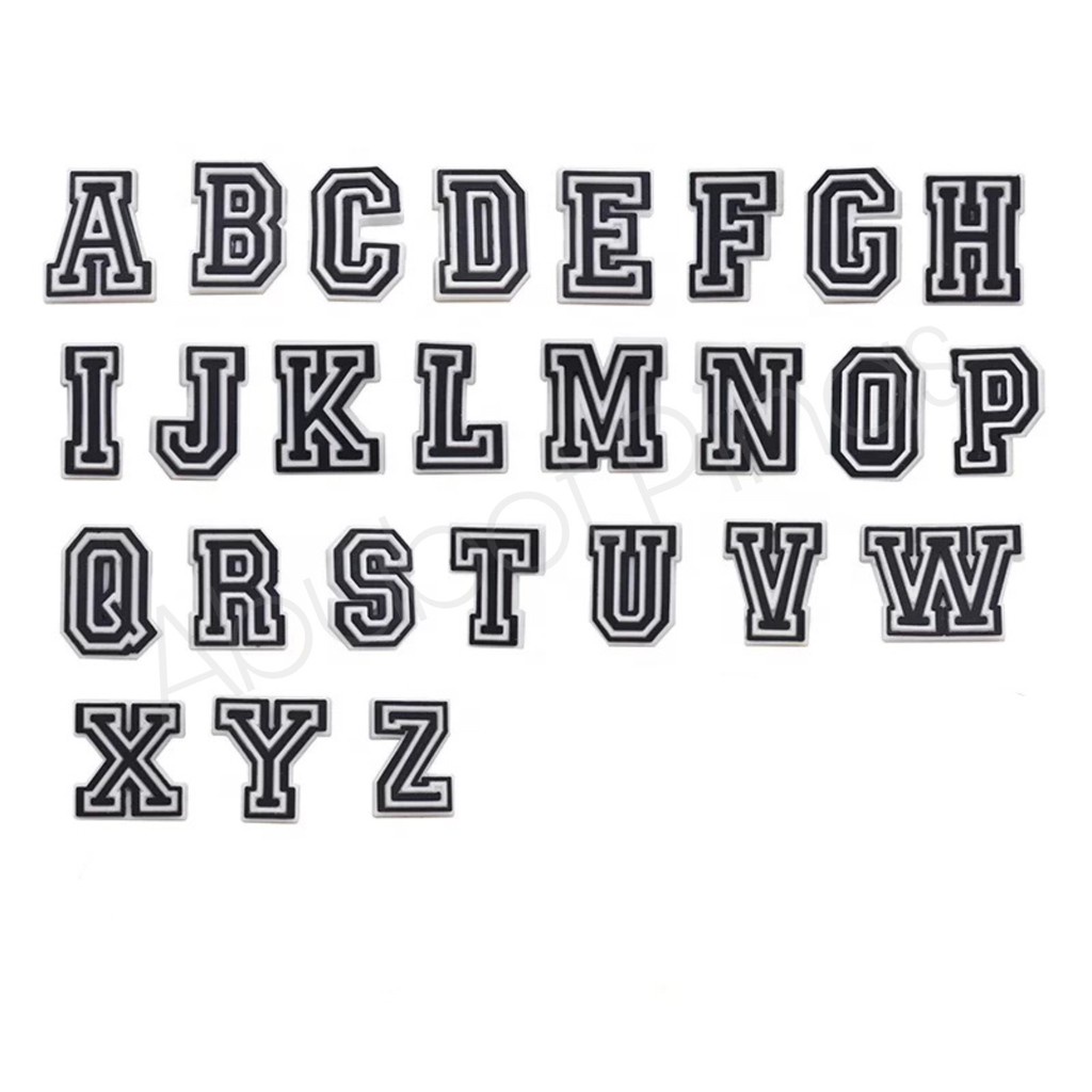 Jibbitz black/white letter design / Jibbitz crocs / Jibbitz for crocs