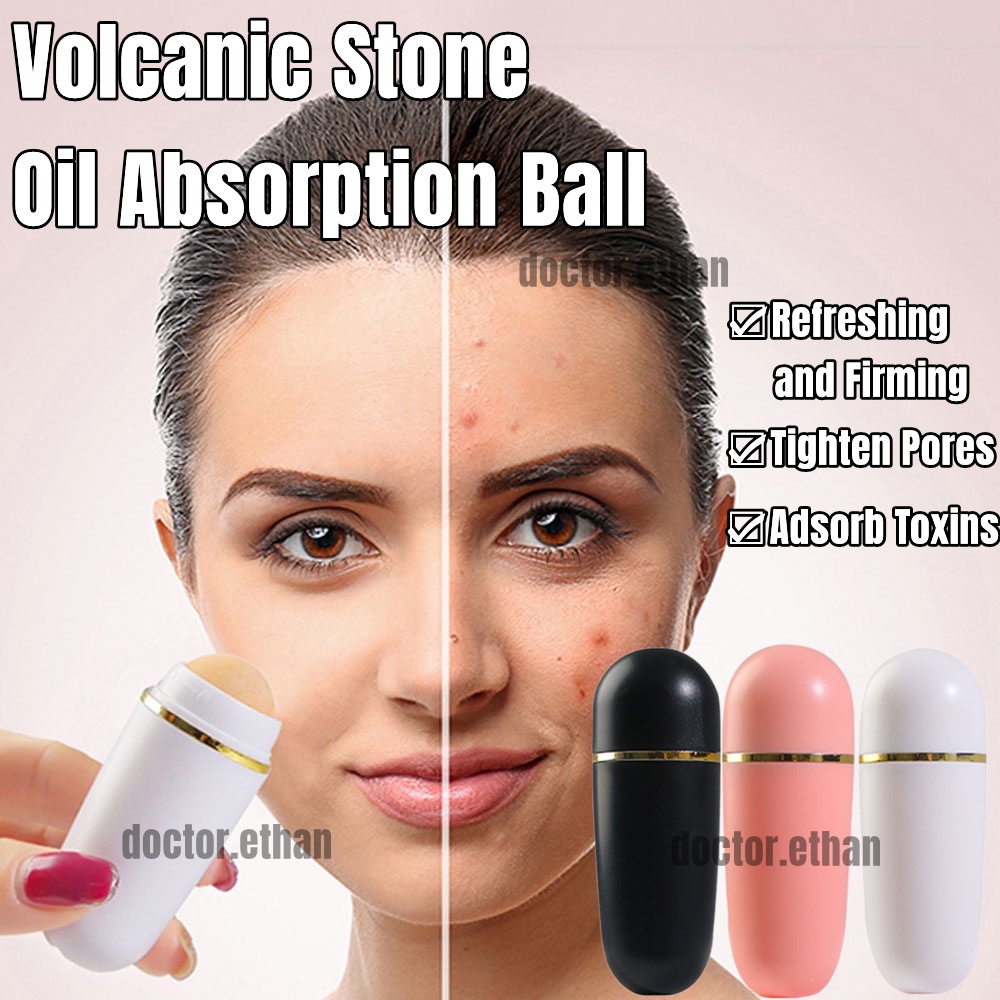 Face Oil Absorbing Roller Natural Volcanic Stone Oil Absorber Tzone Oil Removing Rolling Stick