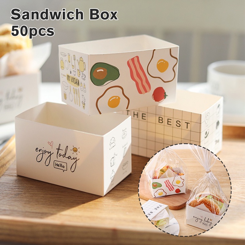 Burger Boxes Set of 10 Kraft Brown, Hamburger Container Sandwich Box Party Takeout  Box Fast Food Container Wedding Buffet Box 