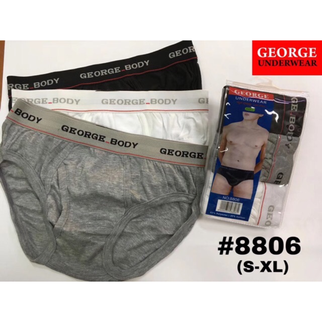 George brief for Men's Adult pang matanda Underwear plain Cotton 3 pieces  or 6 pieces