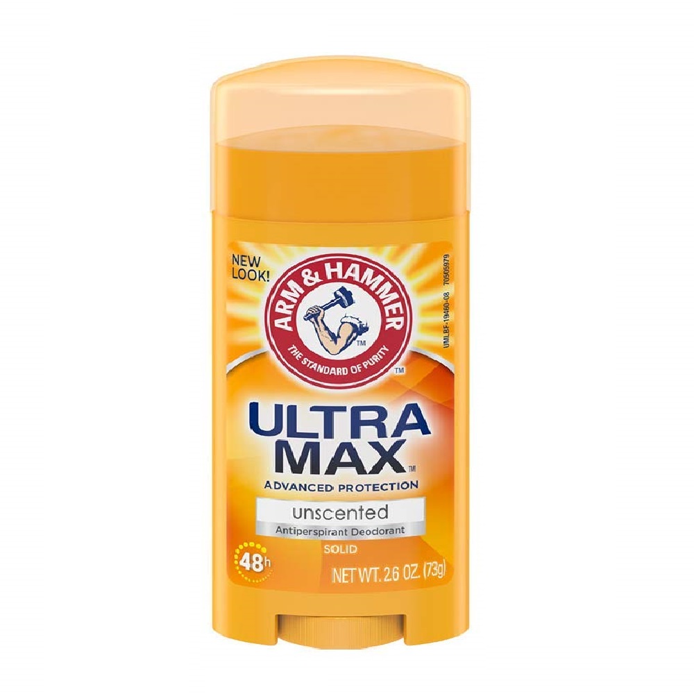ARM & HAMMER Ultra MAX Deodorant, Unscented, Solid Oval 2.6oz/73g