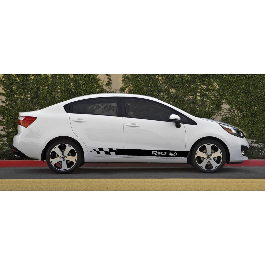 2Pcs/Pair KIA RIO 2x side stripes graphics vinyl body decals racing ...