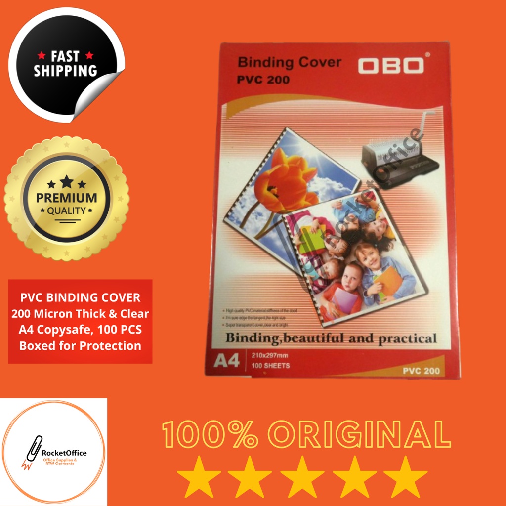 PVC Binding Cover Clear 200 Microns A4 Binding Cover A4 FILM obo