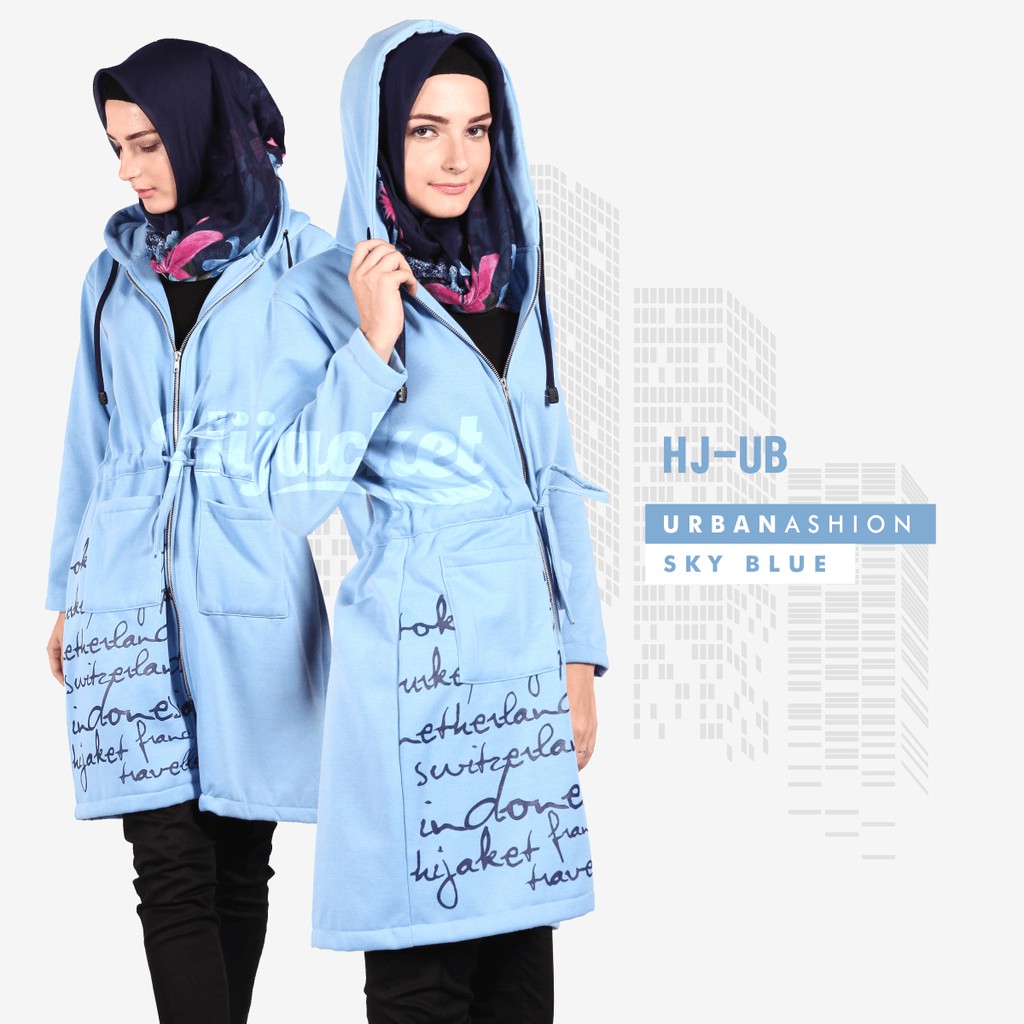 Urbanashion Sky Blue Hijacket Hijab Jacket (Hj-Ub) | Shopee Philippines