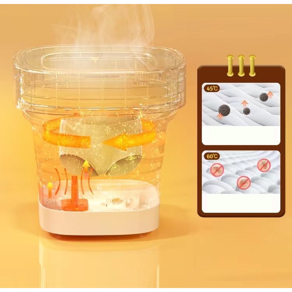 Moyu Folding Washing Machine MINI02-M/H Lazy Mini Heated Washing Underwear  Panties Socks Washing Machine Maternal and Infant Portable Foldable Laundry 