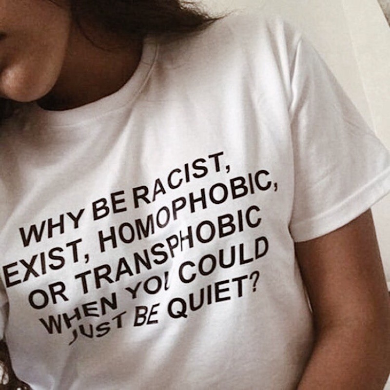 Why be racist, sexist, homophobic | Frank Ocean | Pinterest Tee by ...