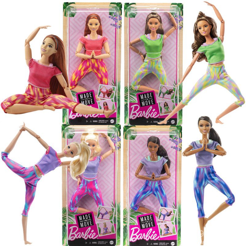 2021 NEW Barbie Made to Move Doll Gymnastics Yoga Dolls with 22