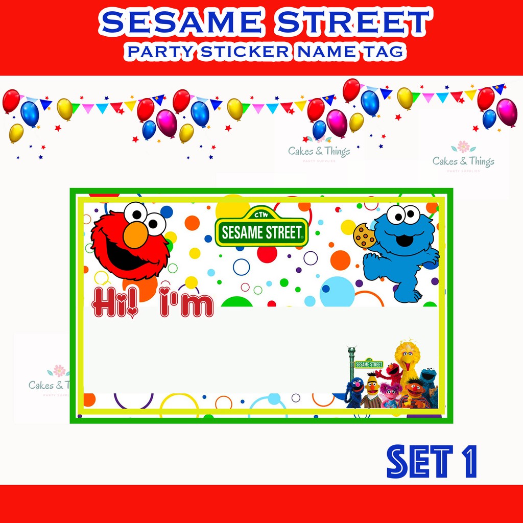 Sesame Street Elmo Cookie Monster Sticker Party Name Tag 20 Pieces | Shopee Philippines