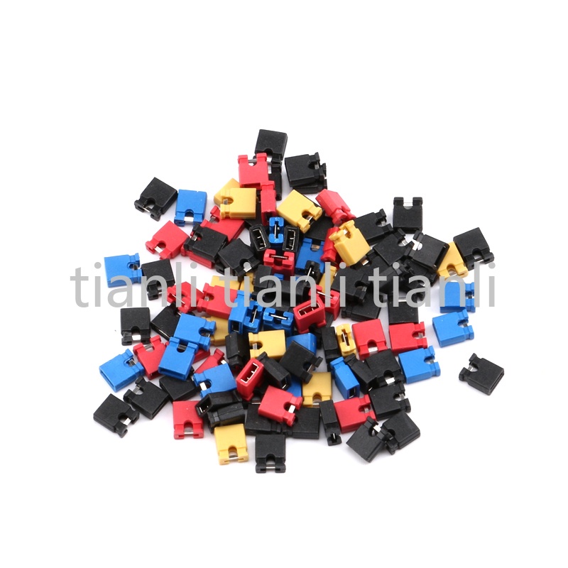 100pcs Pin Header Jumper blocks Connector 2.54 mm for 3 1/2 Hard Disk