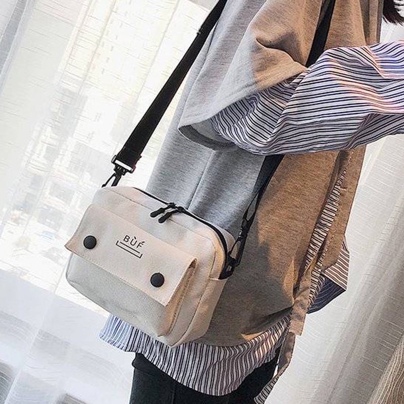 Canvas shoulder bag women Korean style messenger bag schoolgirl mini crossbody bag