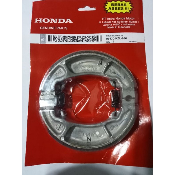 Brake Shoe.Honda Genuine Parts.Honda Beat Carb,Fi.,Click 125,150.,V1,2,3.PCX,ADV,Air Blade