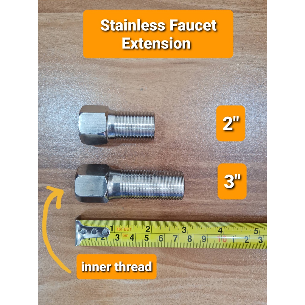 Stainless Faucet Extension 1/2x2