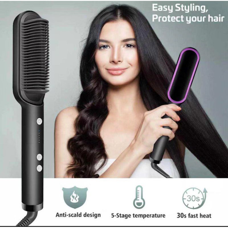 Automatic Hair Curler Heating Hair Straightener Comb Curler Anti ...