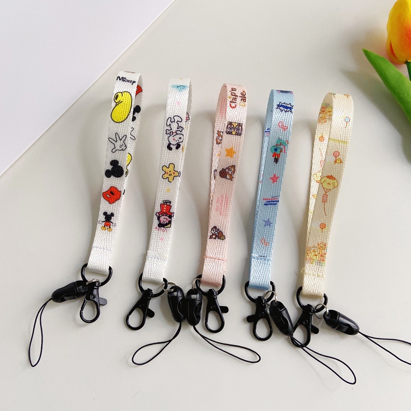 Fashion Mickey Stitch Snoopy Pudding dog Hand Wrist Lanyard Keychain ...