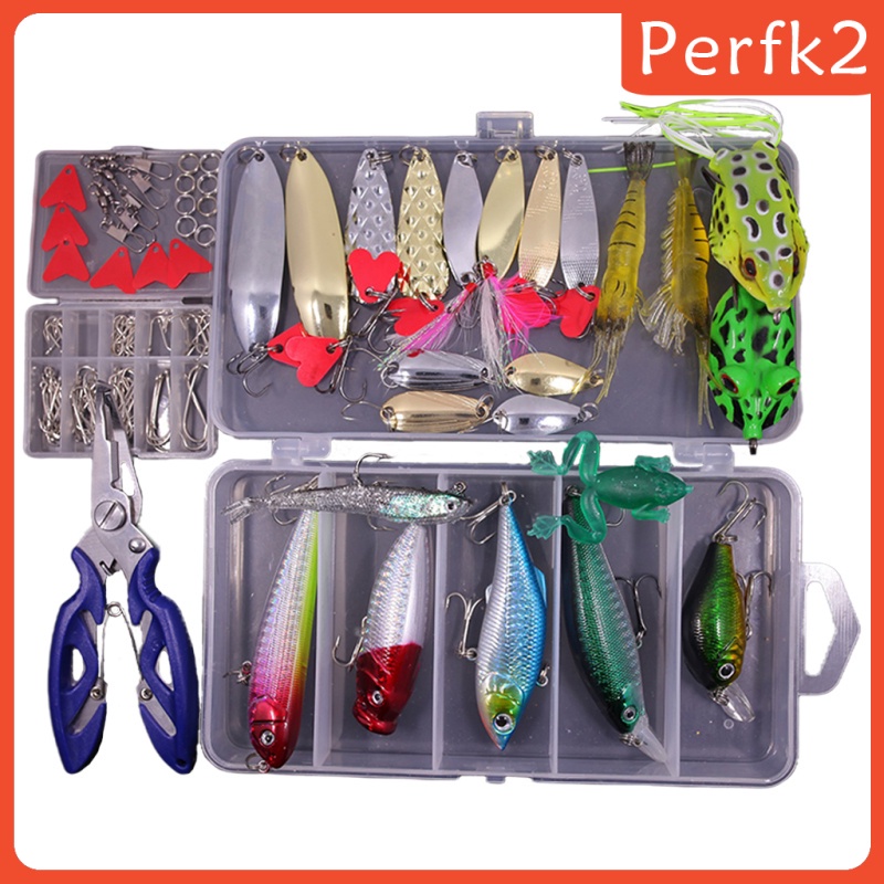 PERFK2] Fishing Lures Kit for Freshwater Bait Tackle Kit for Bass Trout  Salmon Fishing Including Sp