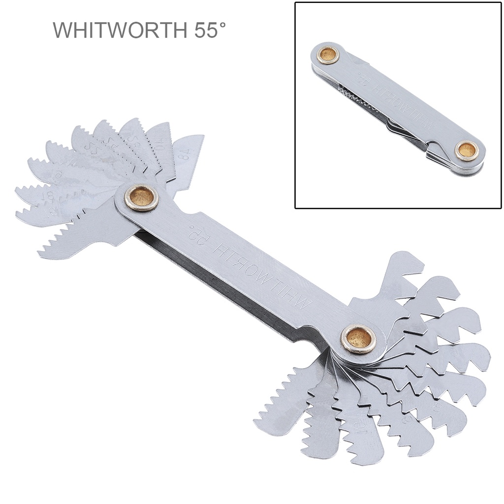 20pcs Imperial Stainless Steel Thread Gauge 55 Degree Screw Pitch Gauge ...