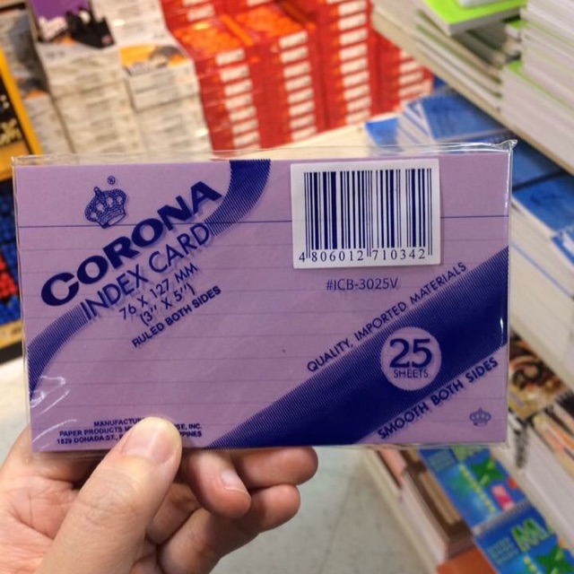 Corona index card Ruled both sides 3 x 5 inches (25sheets) Shopee Philippines