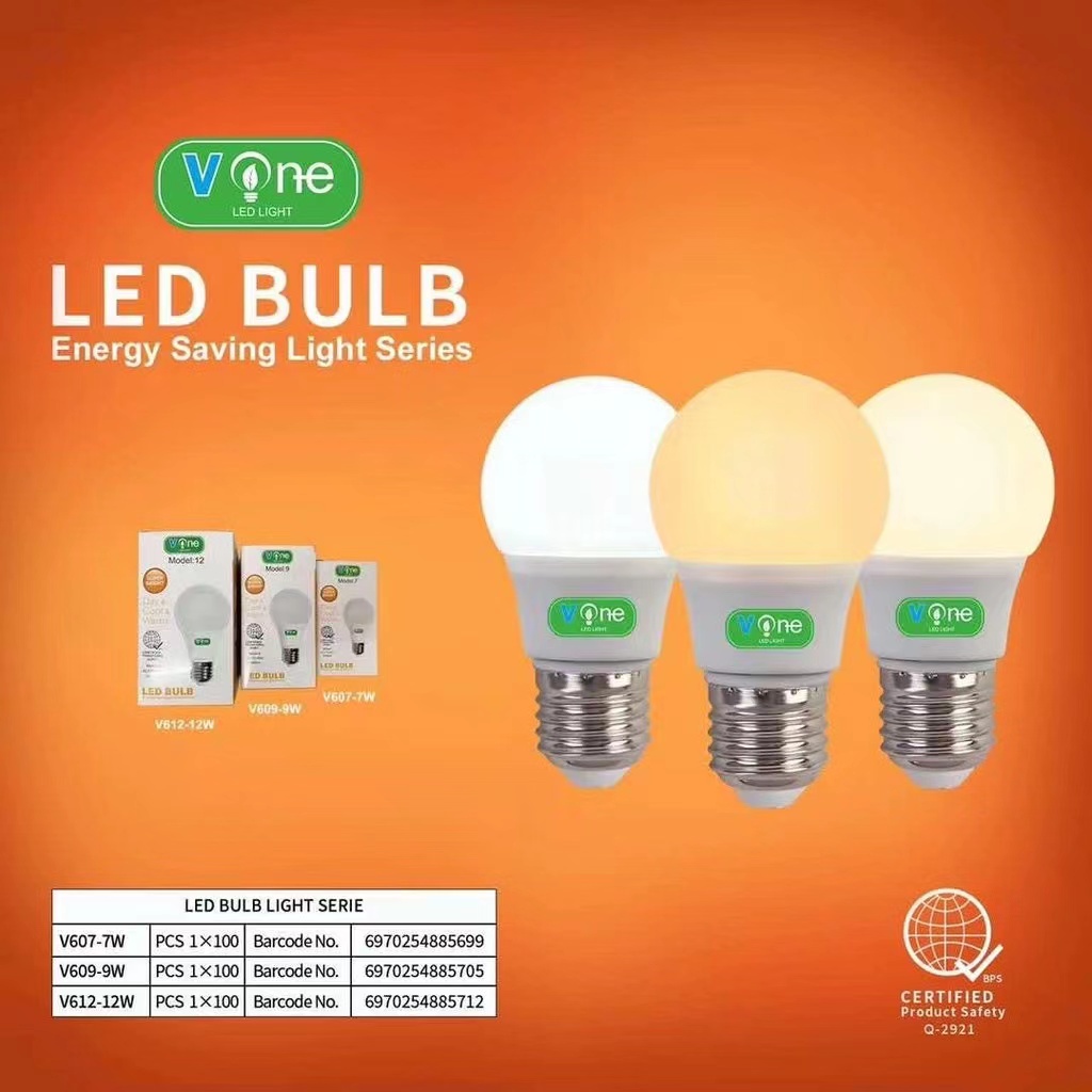 VONE Tri-Color Bulb LED Light Bulb E27 Day & Cool & Warm Bulb | Shopee ...