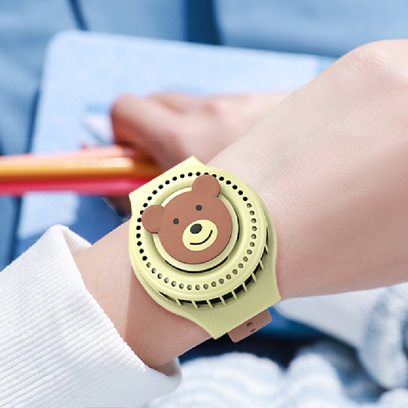 ♛Children's favorite gifts new Cartoon cute kids watch fan usb mini