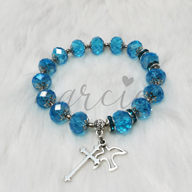 Blue rosary bracelet new arrivals