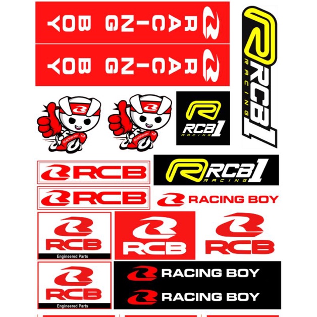 Rcb racing sticker pack racing boy graftaf motorbike helmet stickers ...