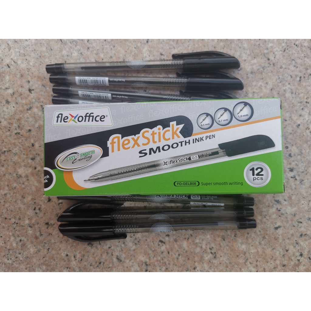 [FlexOffice] [4 colors] FlexStick Smooth ink pen (Ballpen) 12pcs ...