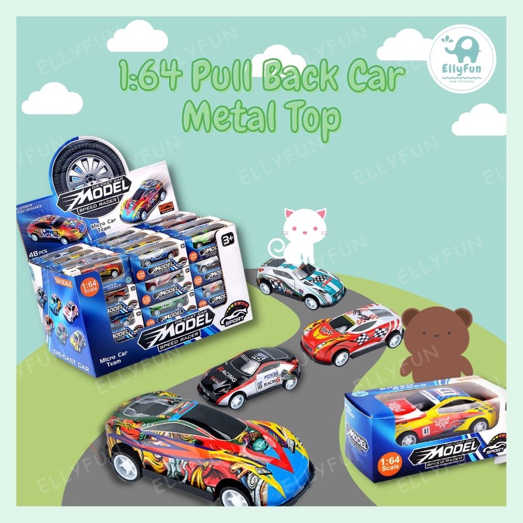 Ellyfun 164 Pull Back Car Set Alloy Diecast Metal Vehicle Mini Sliding