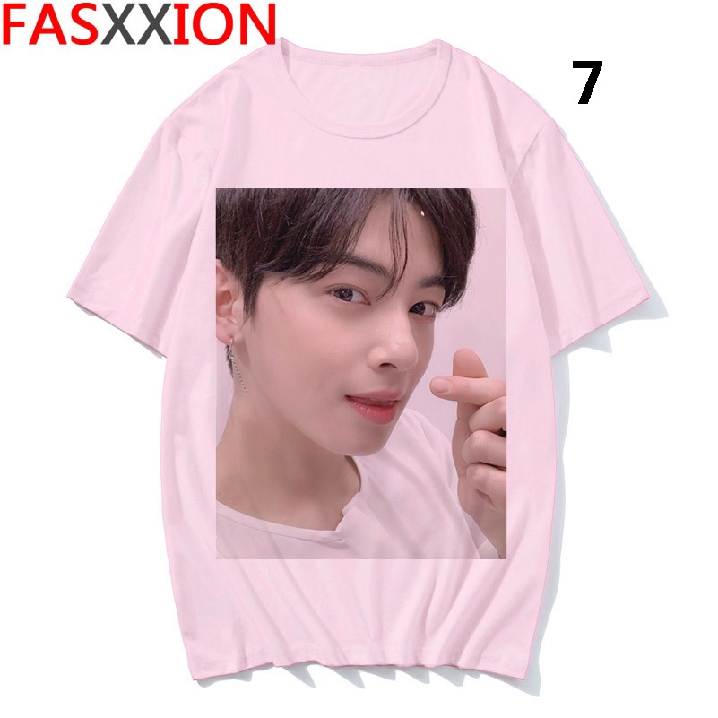 Astro new t shirt Cartoon print kpop Cha EunWoo Straight