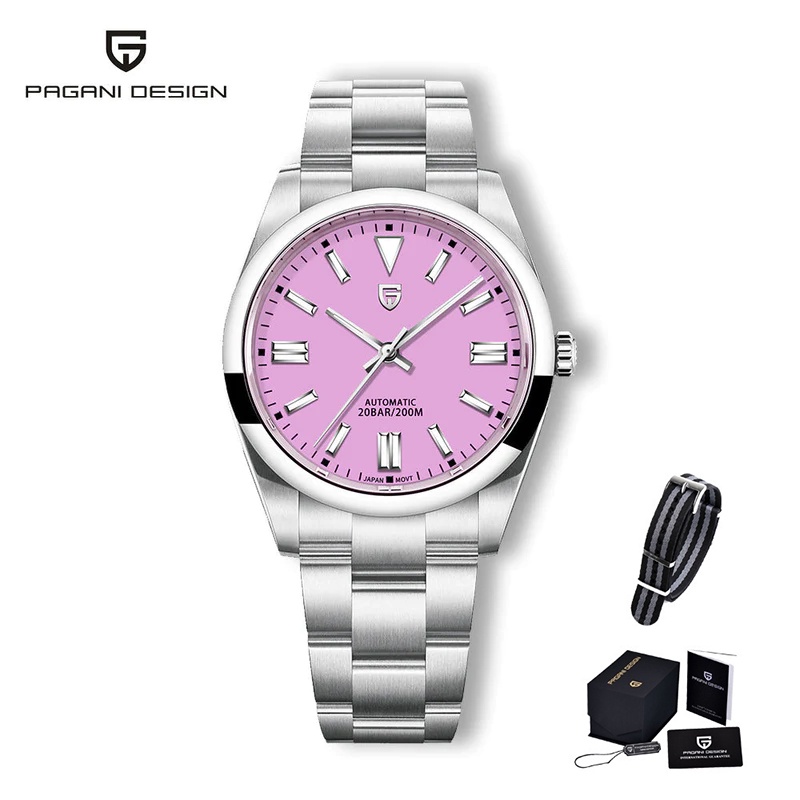 【100% OFFICIAL】Pagani design 40mm mens stainless steel watch strap  automatic watch for men water proof Seiko NH35 mechanical wrist watch watch  for men