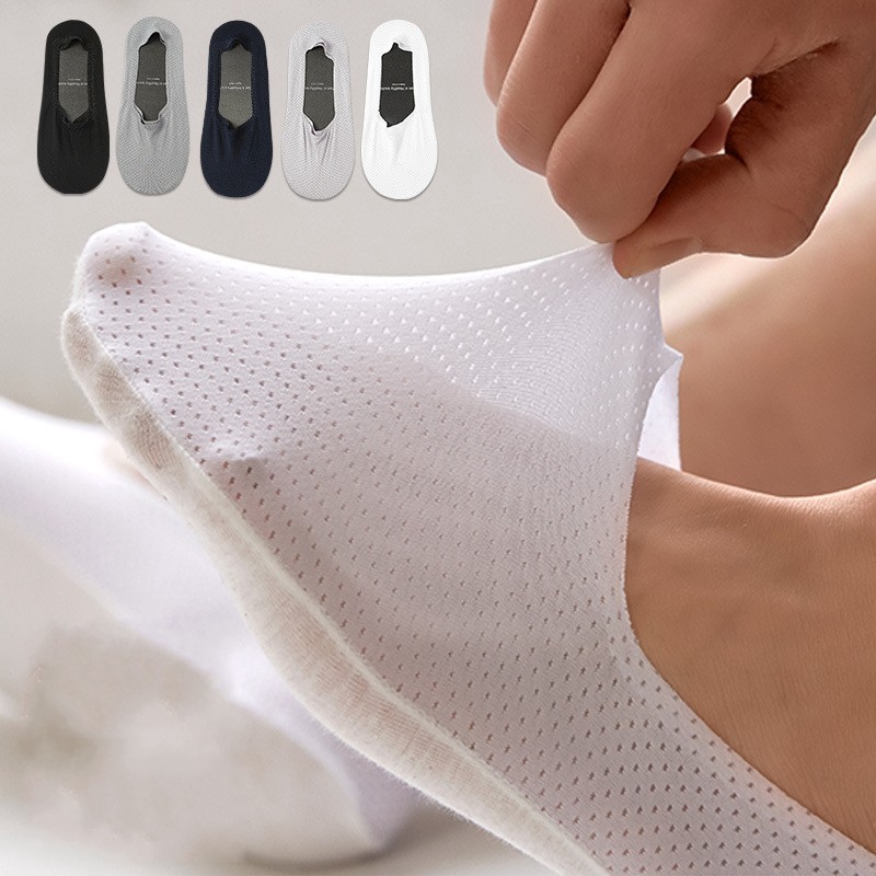 Breathable Ice Silk Non-slip Socks Summer Invisible Socks For Male