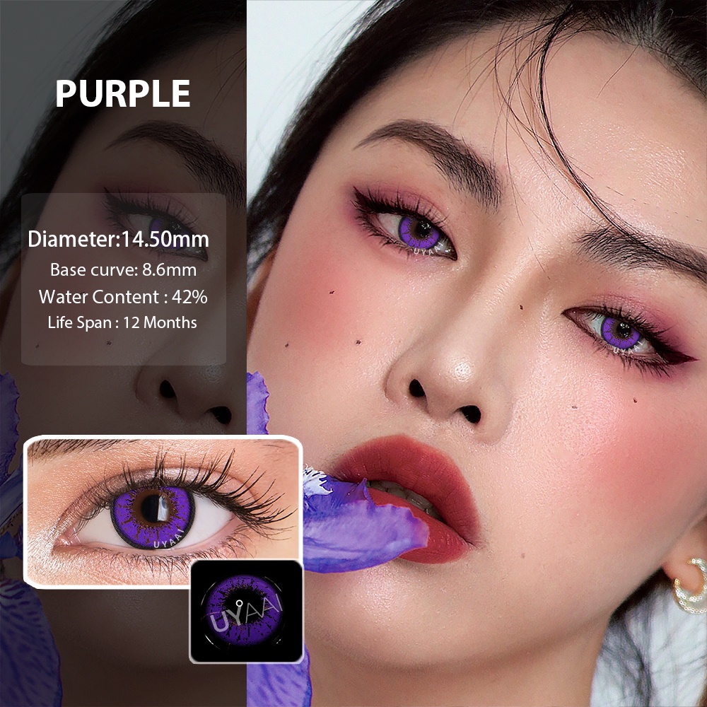 UYAAI Cosplay Colored Contact Lens Color Yearly Cosmetic Love Words