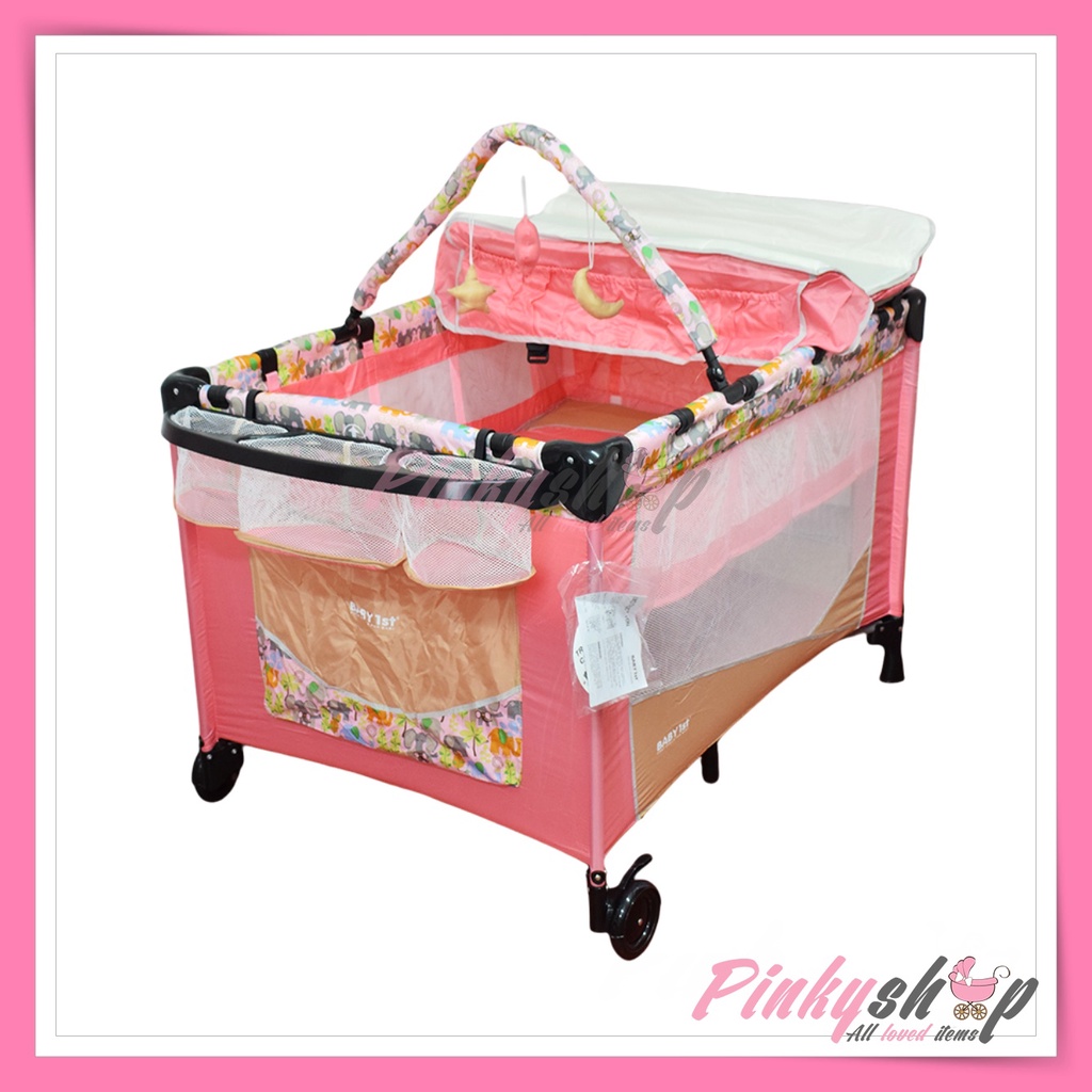 Baby 1st Portable Playpen Baby Crib Foldable With Mosquito Net P510DCR Newborn Infant Baby Crib Shopee Philippines