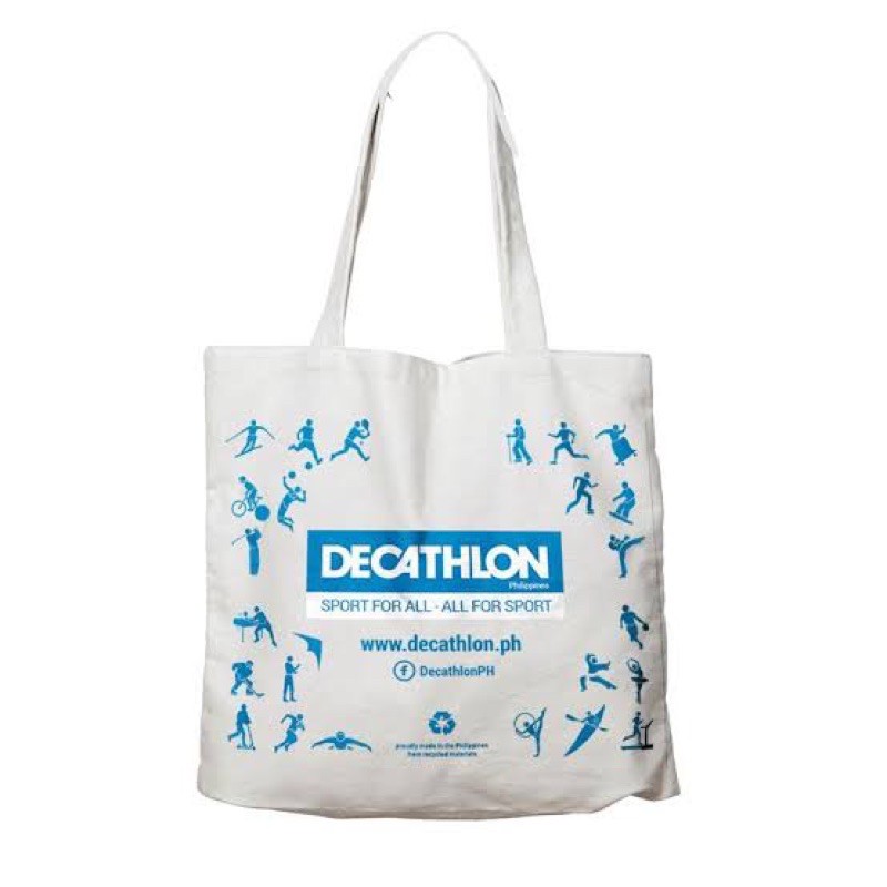 Brand new Decathlon White Katsa Bag Ecobag Shopping Bag Shopee