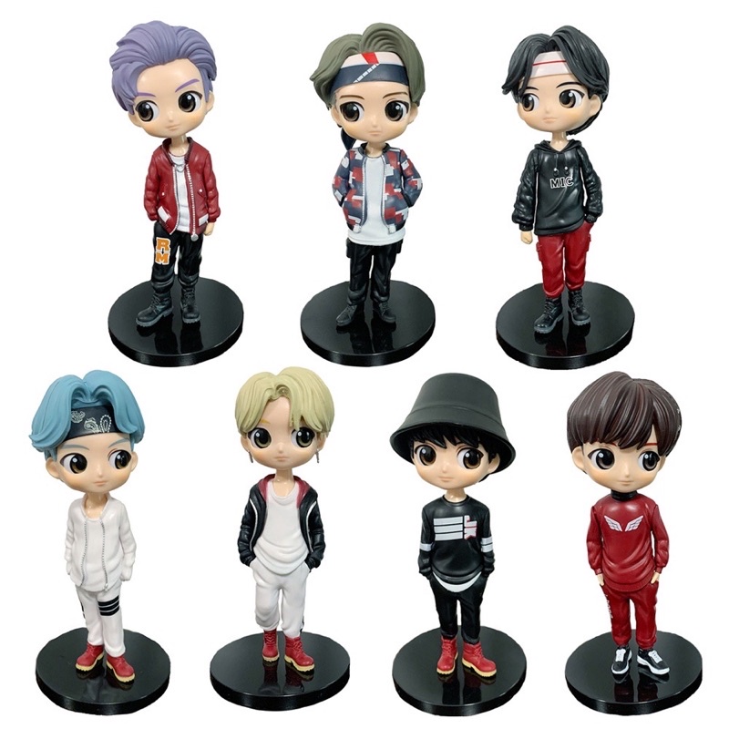 BTS 7in1 TinyTAN Figure Bangtan Boys Groups BTS Anime Figurine Toy ARMY ...