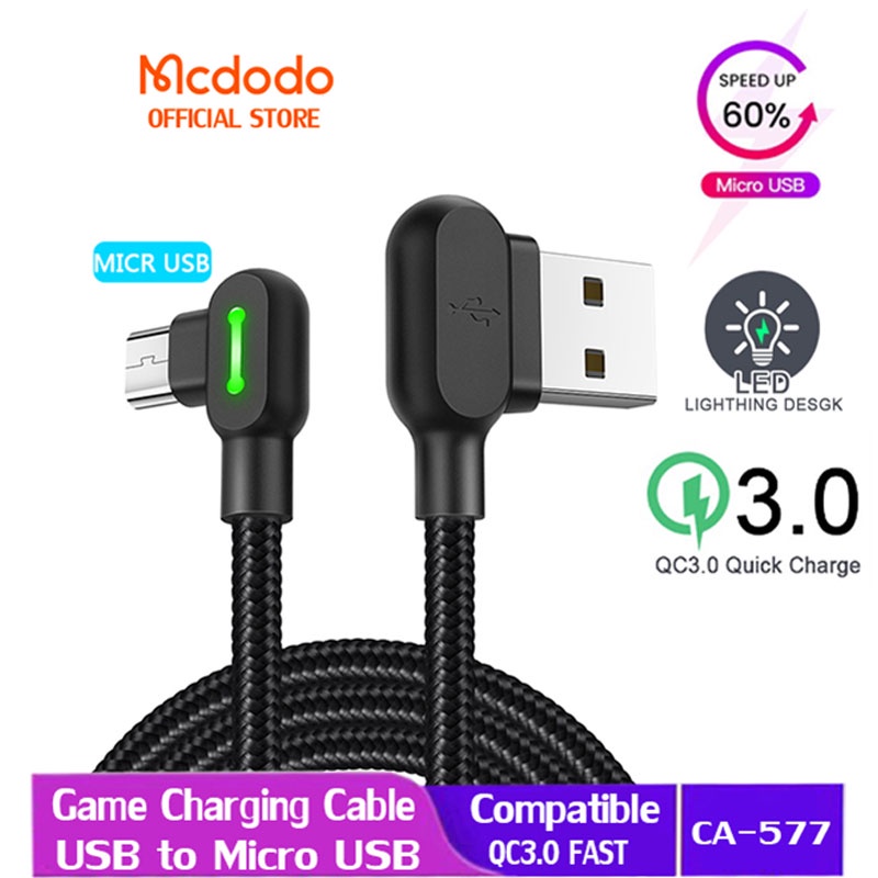Mcdodo Mirco USB 3A Fast Charging LED Light Game Cable For Android