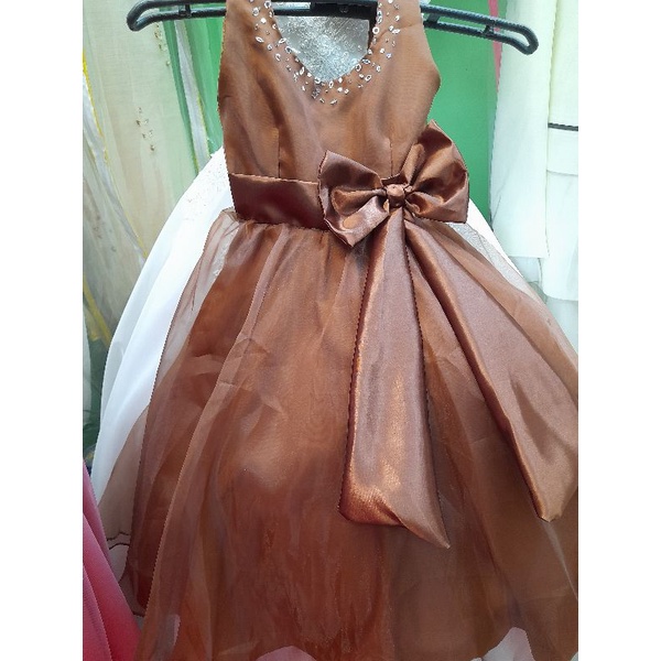 chocolate brown flower girl dress Amanda Brown TeaLength Dress Sleeveless & Sweet