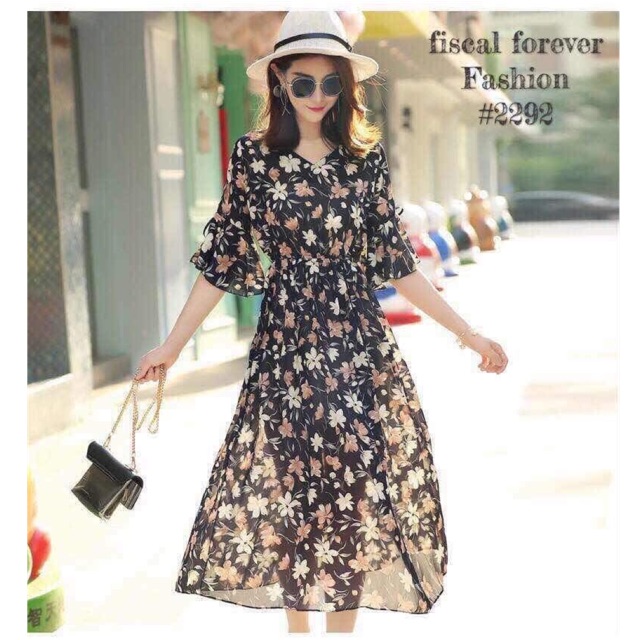 Shopee floral maxi store dress