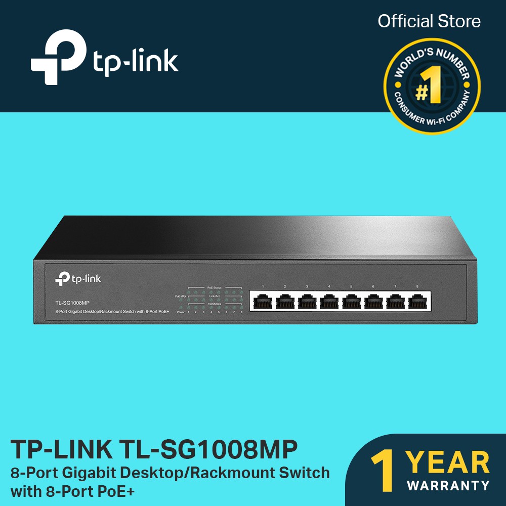 tp-link tl-sg1008pe 8 port gigabit poe network switch 
