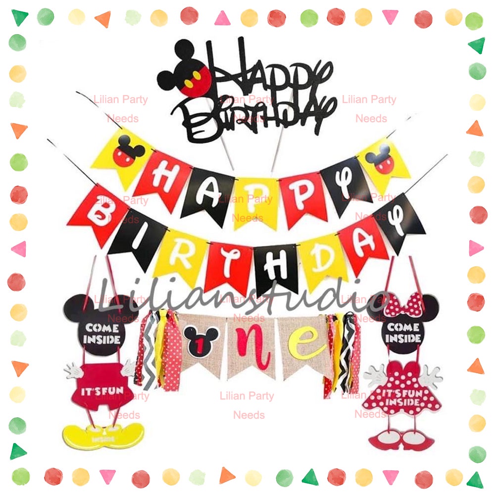 𝐋𝐢𝐥𝐢𝐚𝐧 𝐏𝐚𝐫𝐭𝐲 𝐍𝐞𝐞𝐝𝐬 New Mickey mouse happy birthday banner | Shopee ...