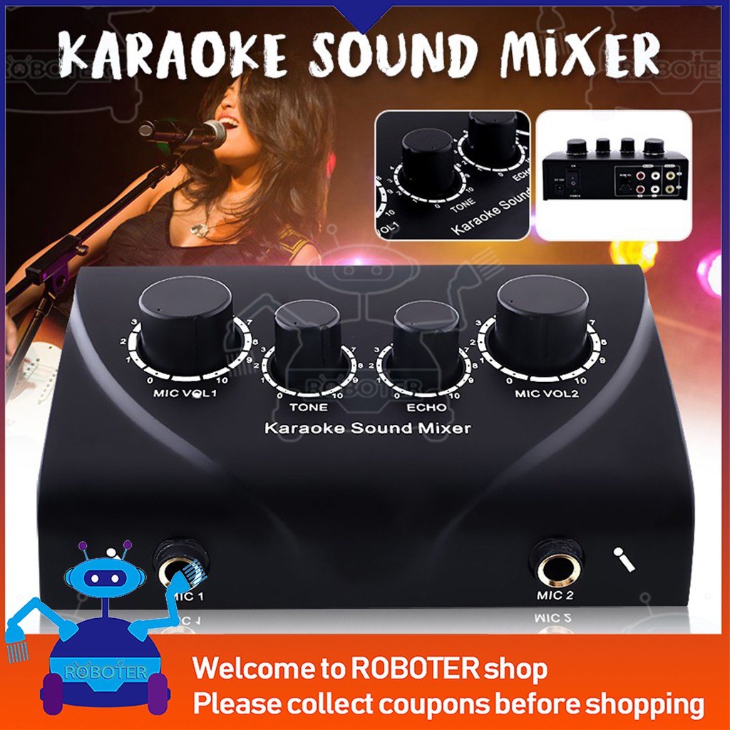 Professional Audio Karaoke Mixer Sound Speaker Echo PC TV Amplifier DVD