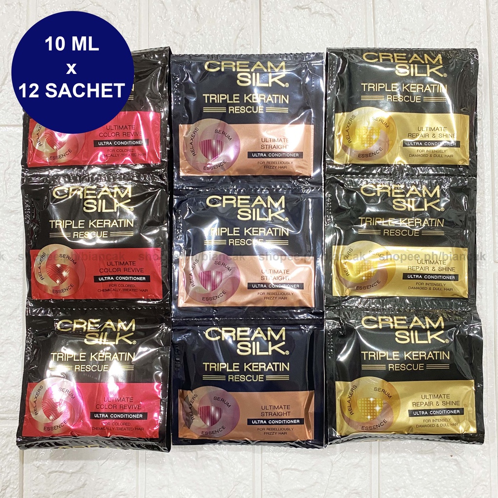 CREAMSILK (10ML X 12 SACHET) TRIPLE KERATIN RESCUE CONDITIONER CREAM