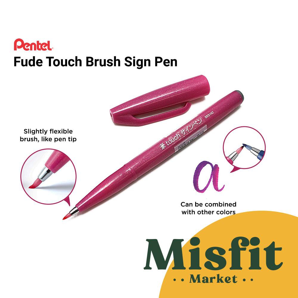 Pentel Touch Brush Sign Pen Fude Calligraphy SES Brush Marker | Shopee ...