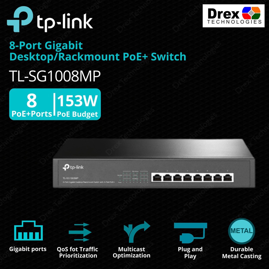 TL-SG1008P | 8-Port Gigabit Desktop Switch With 4-Port PoE | Canada