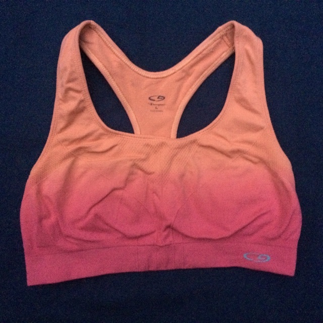 CG By Champion Women's Sports Bra Top Orange Pink - Size Medium
